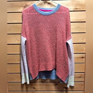 Sundry Wool Cashmere Blend Colorblock Sweater Size M
